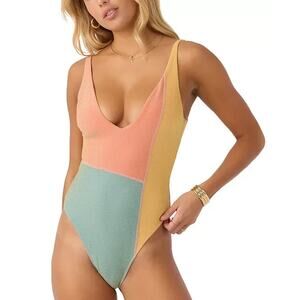 O'Neill Juniors' Mirage Colorblocked One-Piece Swimsuit, Multi, Size XL 0372